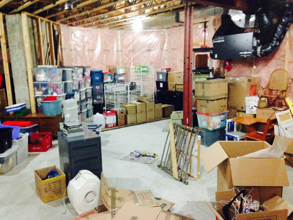 A portion of the boxes we have stored in our basement