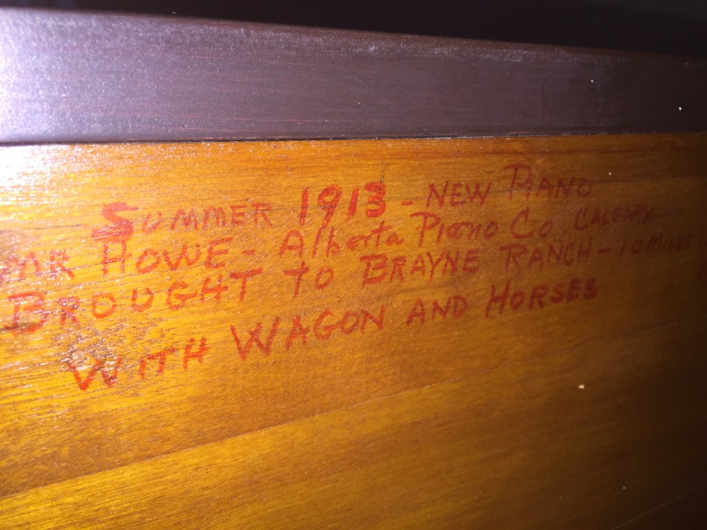 Inscription on our upright piano.