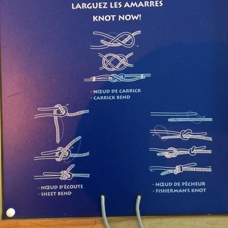 Activity display of knot tying at the Canadian Children's Museum in Gatineau/Ottawa