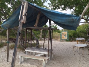 Beach shack on Great Bird Island, Antigua