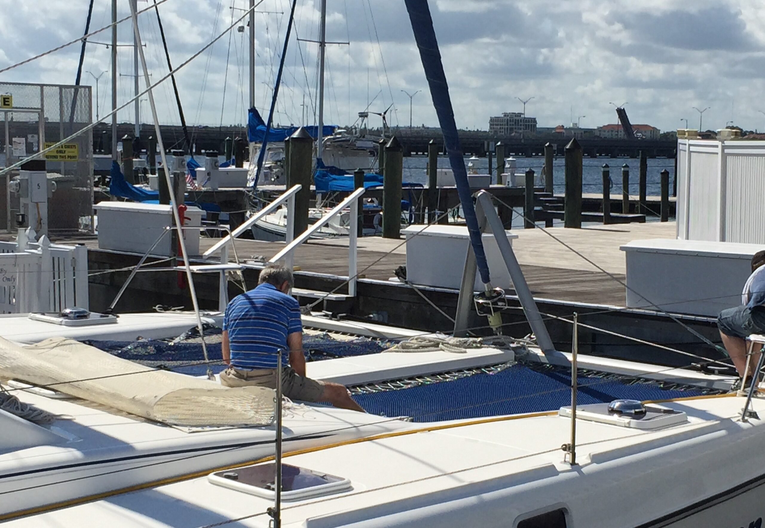 New trampolines for our St Francis 50 catamaran