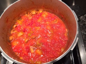 AFTER: ingredients after being cooked for 12 minutes in the pressure cooker.