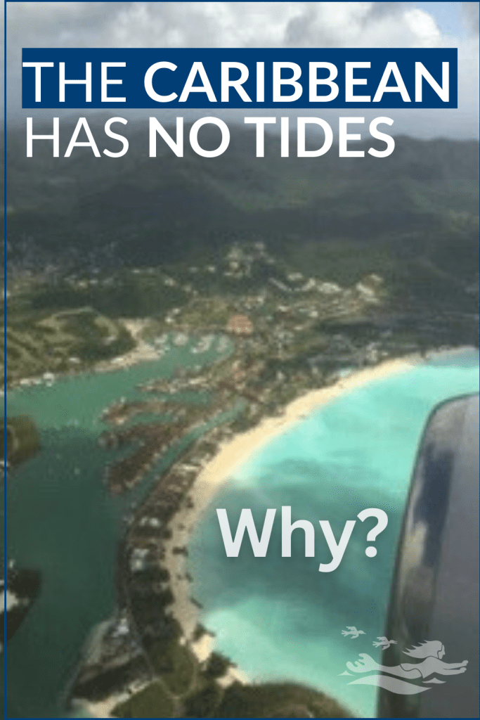 A picture of the Caribbean sea taken from an airplane.