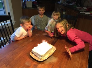 This is the cake my husband made for our twins' fourth birthday.