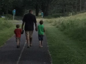 My husband, Rick, with Henry (left) and Paul (right)