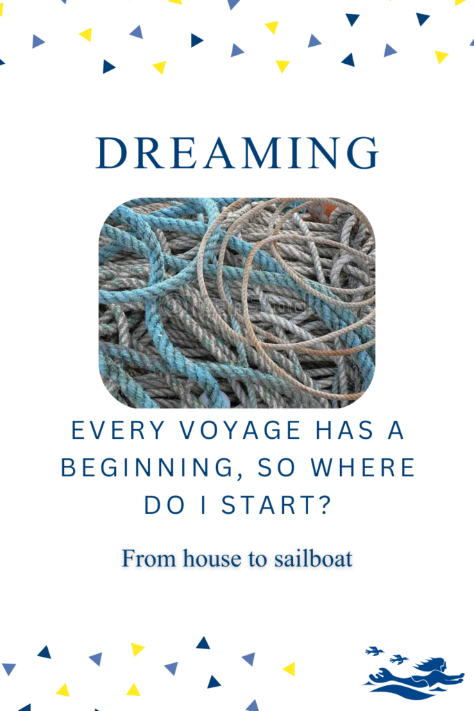 Plan to Sail Away: a mess of lines as a metaphor for my thoughts when moving from house to our sailboat, SV Aphrodite, which is a St. Francis 50 catamaran.
