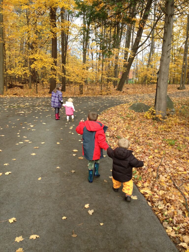 Growing up Canadian: Our kids on our driveway in Ottawa, Ontario in the Fall of 2012.