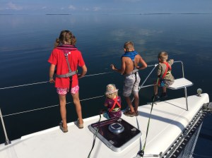 Betty, Karen, Paul and Henry on SV Aphrodite.