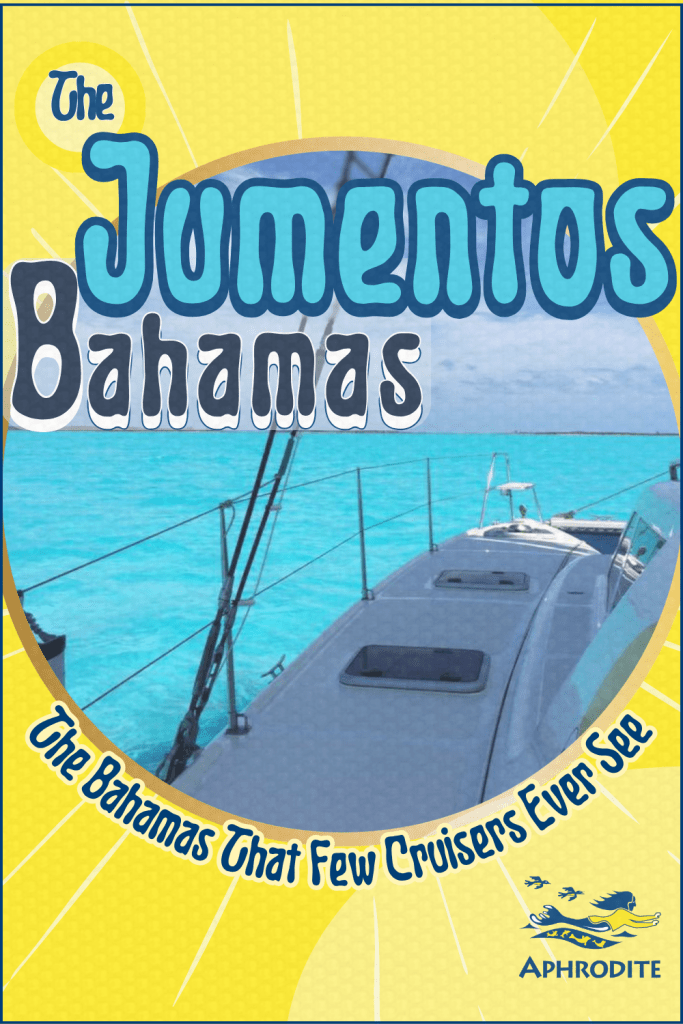 There is no filter on this photo. The sea really is that blue in the Jumenos. Absolutely gorgeous, pristine water   in the Jumentos, Bahamas on our St. Francis 50 catamaran, SV Aphrodite.