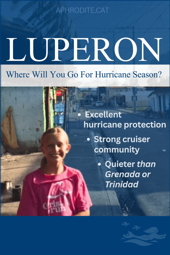 A picture of Betty on a street in Luperon, Dominican Republic where we stayed for hurricane season and built our own mooring.