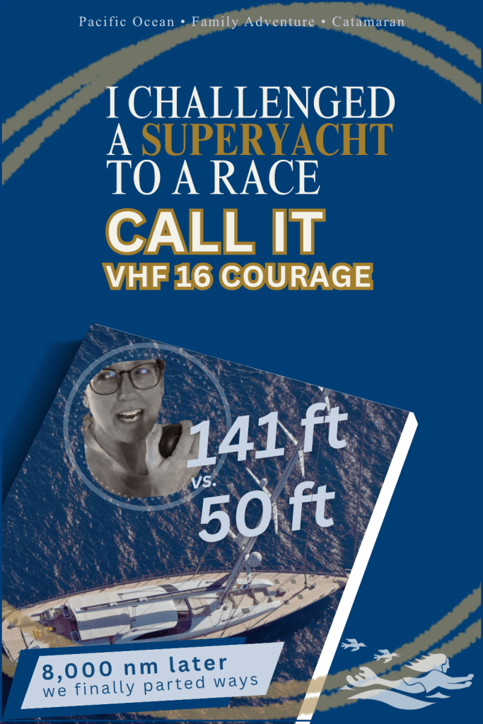 I Challenged a Superyacht, SV Guillemot, to a race as a bit of a lark and it backfired when I realized they were 141 ft and we were 50ft long.