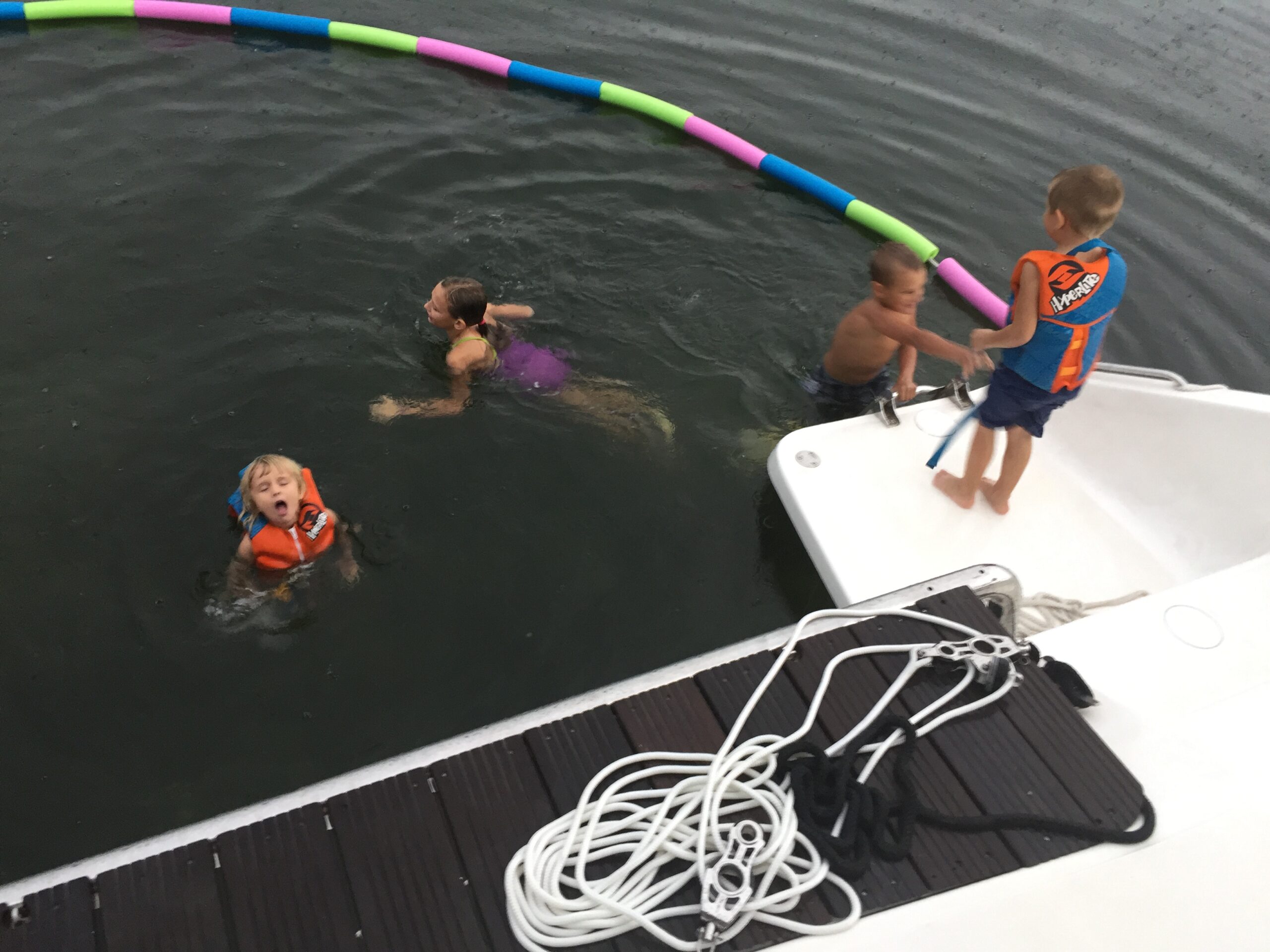 Sailing with kids? Check out our easy, DIY swim enclosure for catamarans