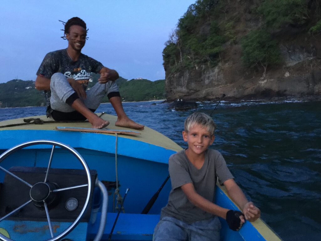 Fishing in Bequia: Paul and Shiv