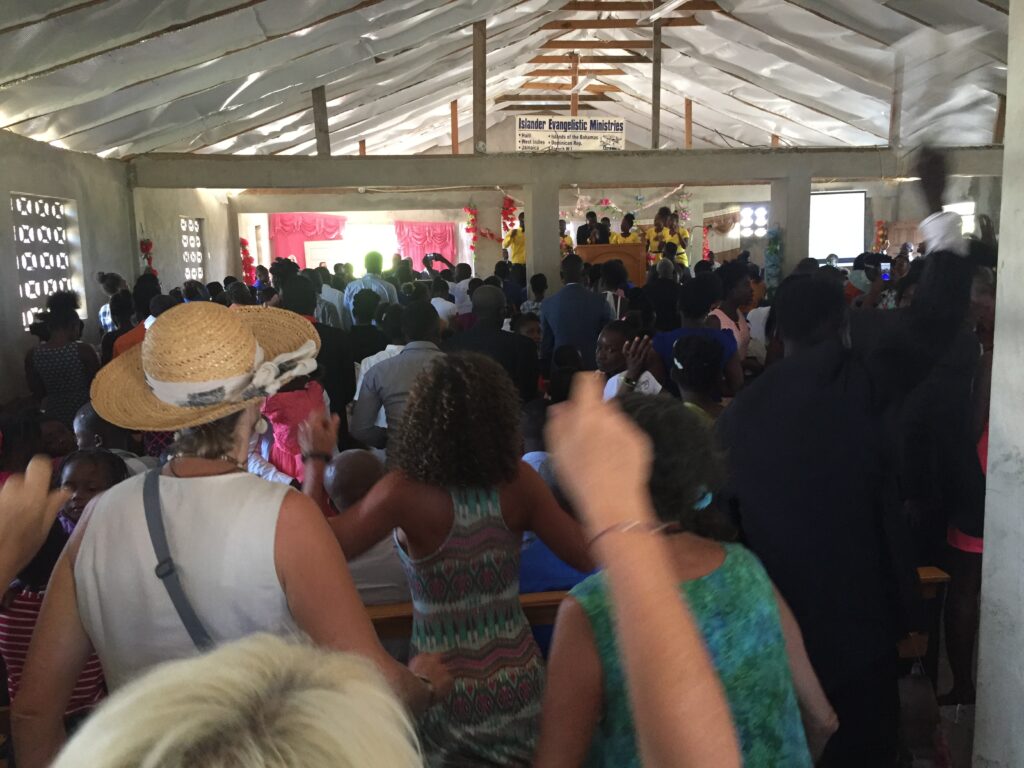 Christian missionaries in Haiti: at the church they built which doubles as a hurricane shelter