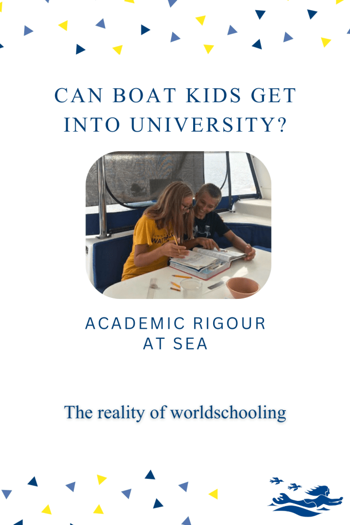 Betty and Paul studying in the cockpit of our St. Francis 50 catamaran, SV Aphrodite.