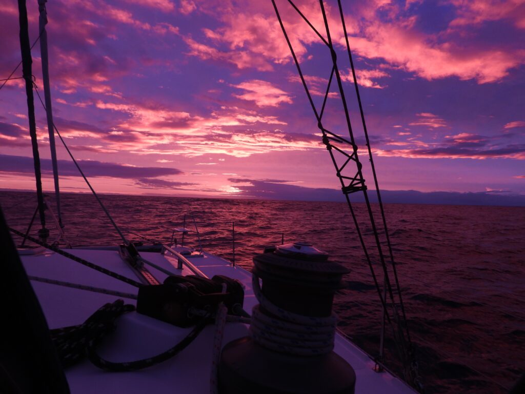 Sleep deprivation at sea: Spectacular sky underway on SV Aphrodite, a St. Francis 50 catamaran, during Our Pacific Crossing from Panama to New Zealand.