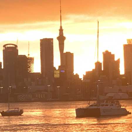 SV Aphrodite in Auckland Harbour also known as Waitematā Harbour.