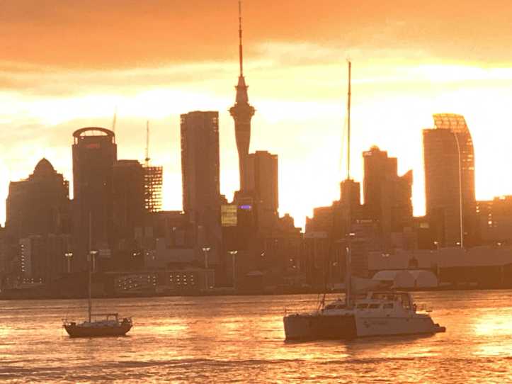 SV Aphrodite in Auckland Harbour also known as Waitematā Harbour.