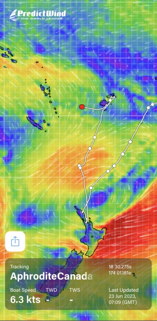 Sailing from Fiji to Vanuatu: Here is a link to our live tracking page as we inch closer to Vanuatu. On the tracking page you will also find blog posts I wrote as we crossed from Panama, Galapagos, French Polynesia, Tonga and New Zealand. This link updates as we travel. See where we are now at: https://forecast.predictwind.com/tracking/display/AphroditeCanada/Aphrodite’s current position as I write this blog post.