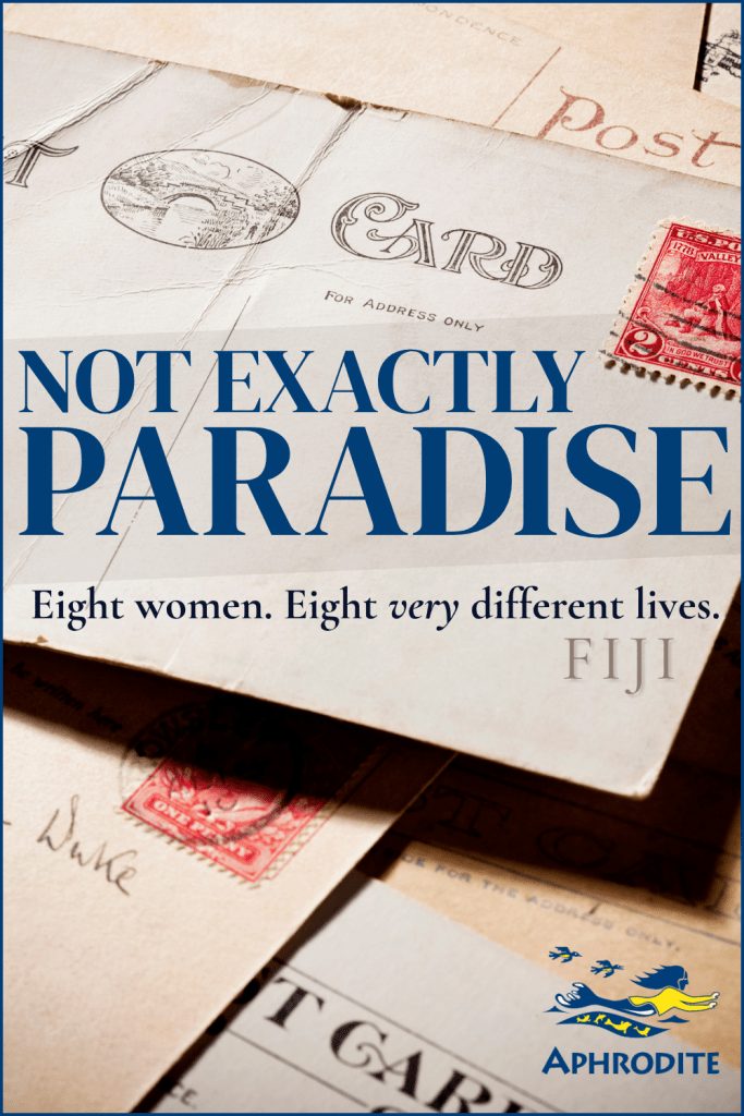 A scene of faded postcards tying into the theme that our trip to Fiji was not exactly endless beach scenes and pretty corals.