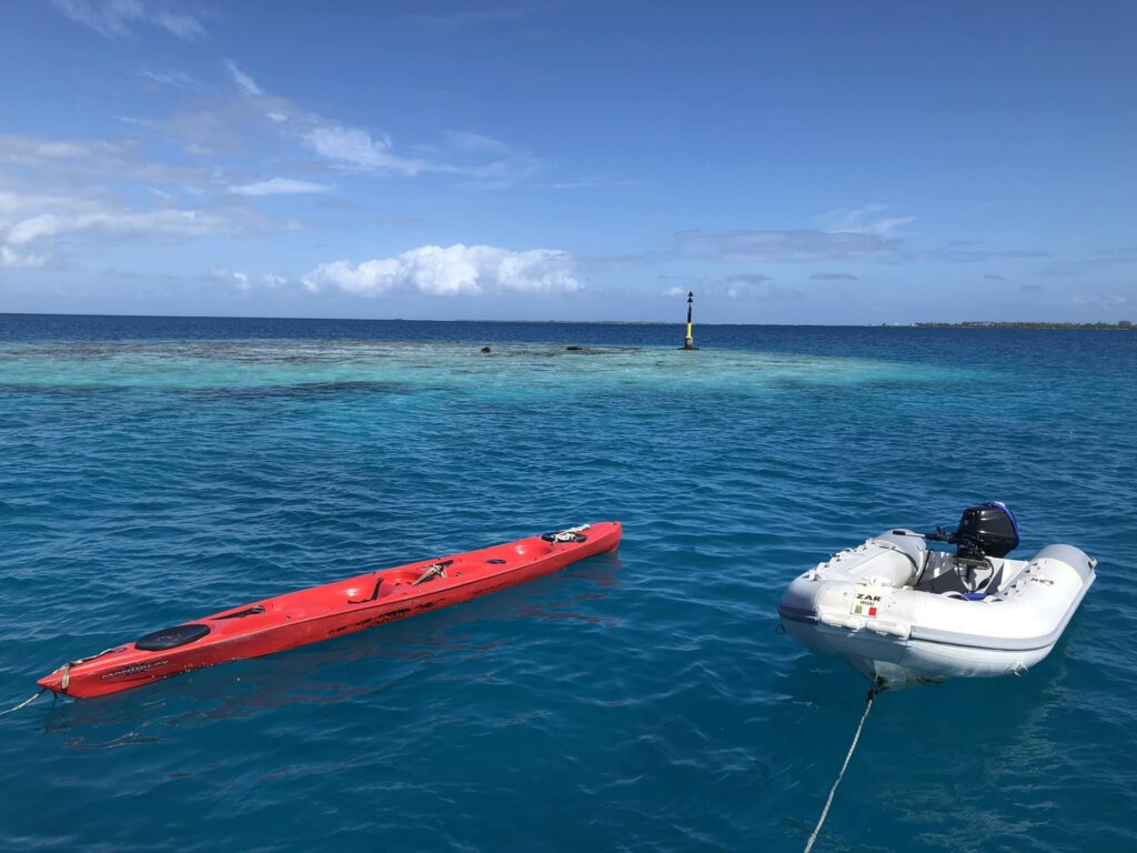 French Polynesia with a kayak and dinghy
