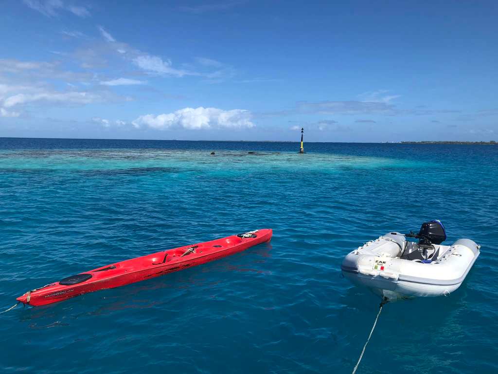 French Polynesia with a kayak and dinghy