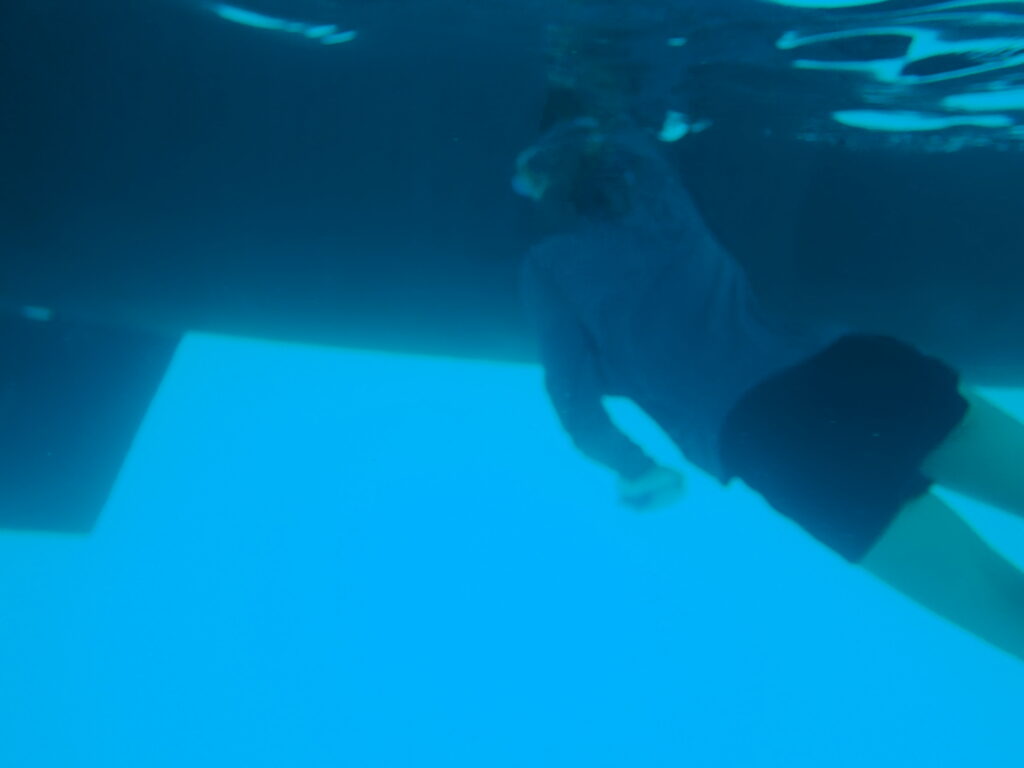Betty cleaning the hull