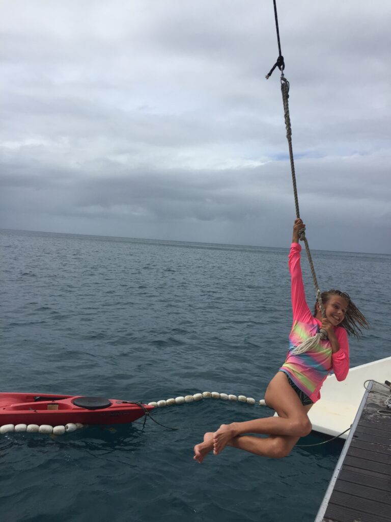 Karen swinging on The Tarzan