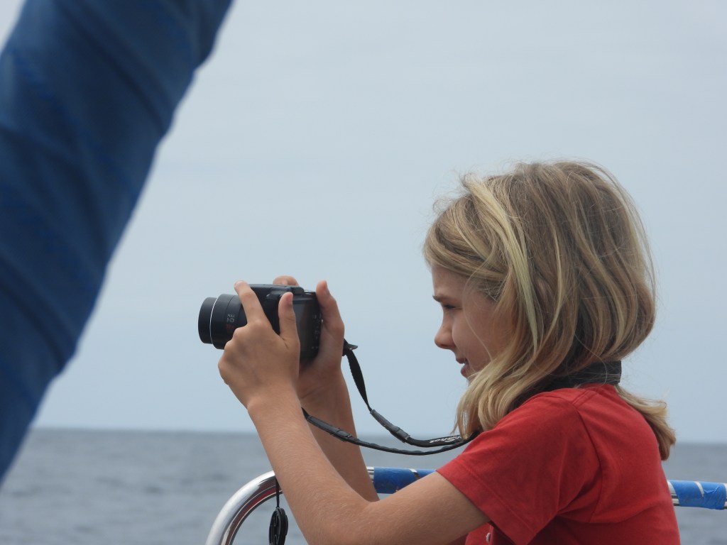 Our youngest daughter, Karen, takes photos as we begin our Pacific Crossing.