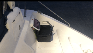 Aft locker called the Lazarette for spare anchor storage