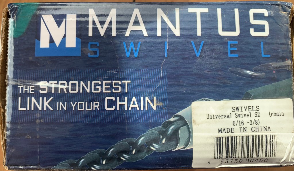 Picture of our new Mantus Swivel package that arrived from the USA.