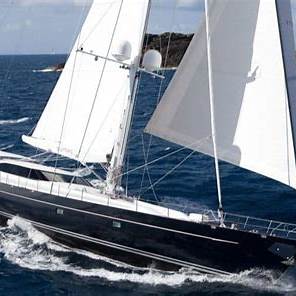 Sailing superyacht Guillemot under sail