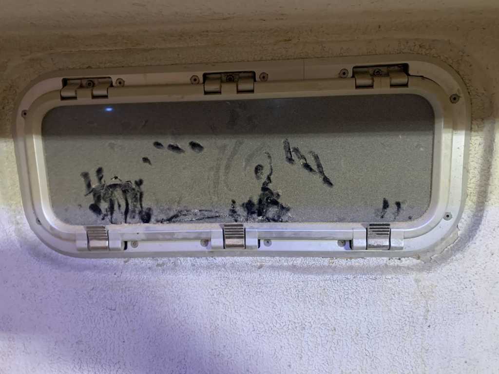 Dust during the woodword refit on SV Aphrodite is thick. We have been staying at a homestay during the refit.