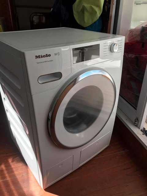 Miele W1 washing machine on SV Aphrodite, a St Francis catamaran.