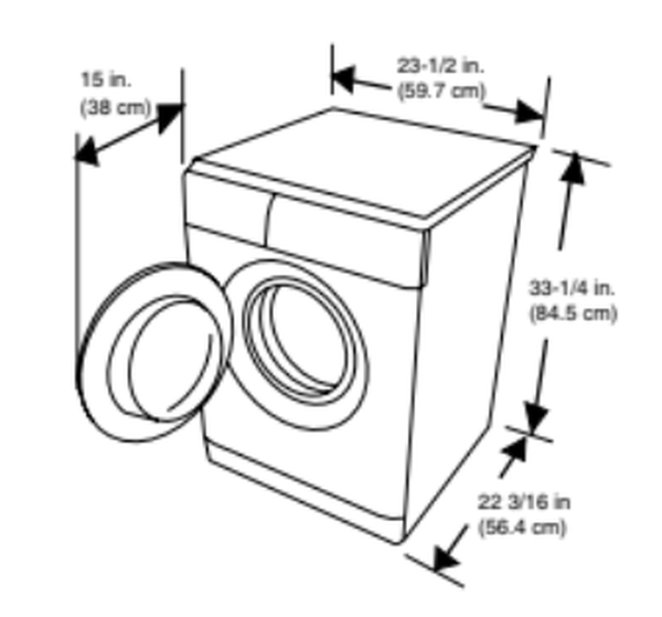 Dimensions of a Splendide 7100XC washer/dryer