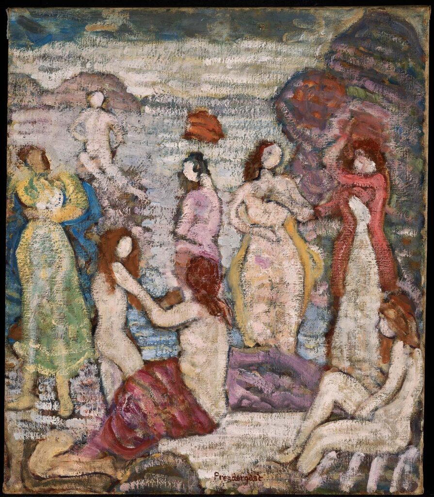 Ethical tourism: Maurice Brazil Prendergast, Eight Bathers painting.