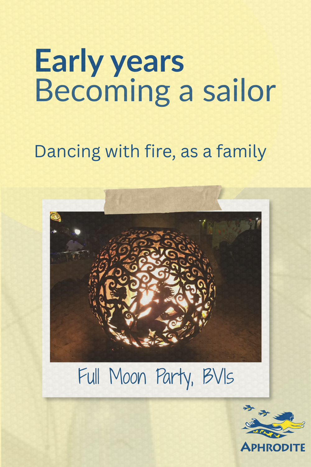 A scene fof a glowing, carved fire orb rom the Full Moon Party in the BVIs.