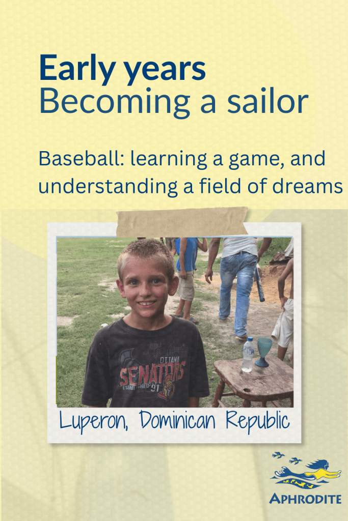 Paul from SV Aphrodite on the baseball field of Handy Andy in Luperon, Dominican Republic.