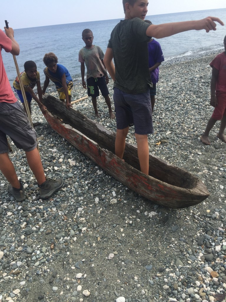 Henry from SV Aphrodite with some boys from south Pentecost Island.