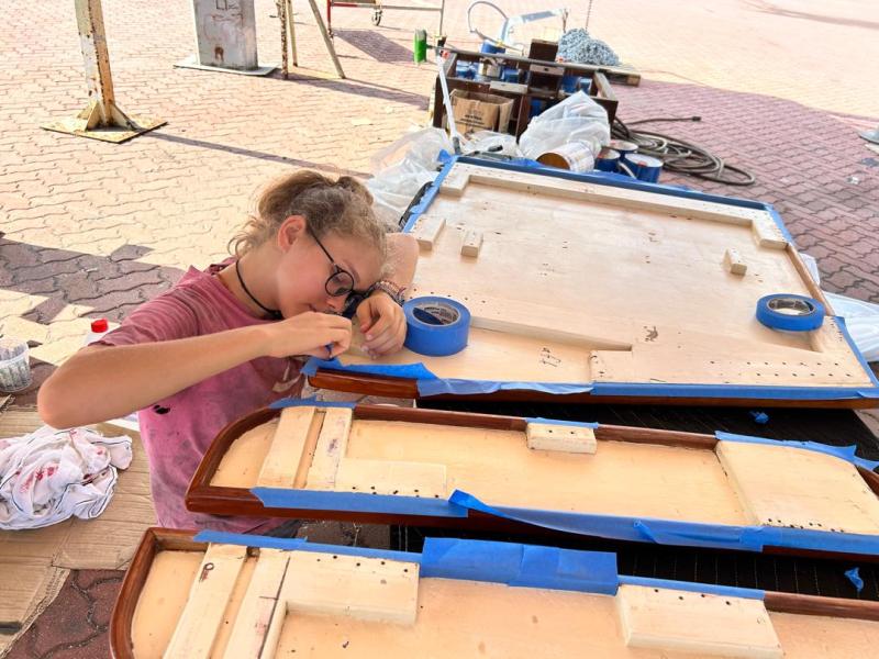 Learning to Paint with Karen Aboard our Sailboat