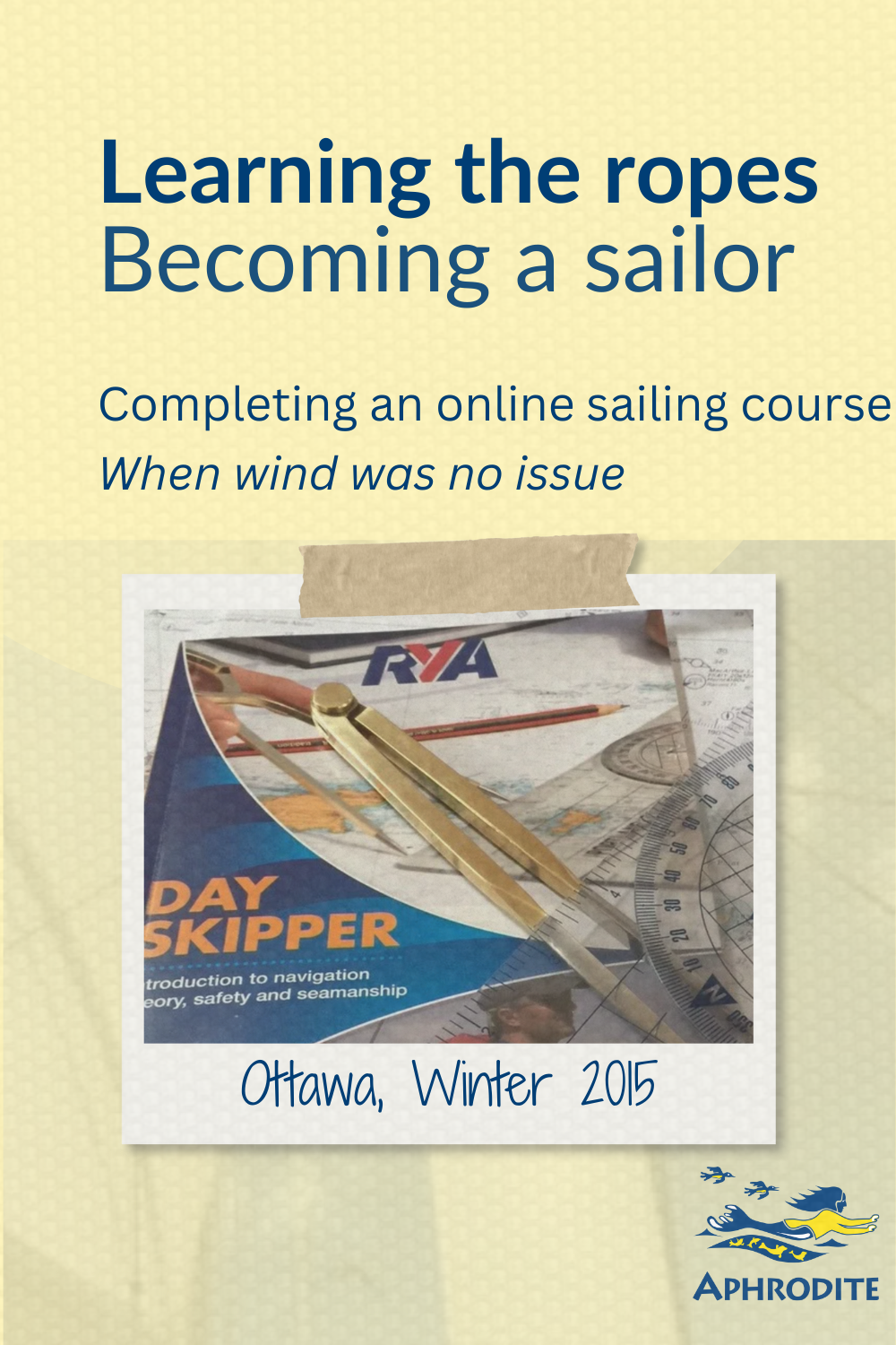 A picture of the front cover of the RYA Day Skipper course book.