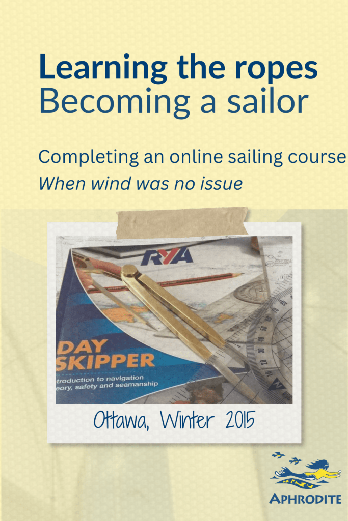 A picture of the front cover of the RYA Day Skipper course book.