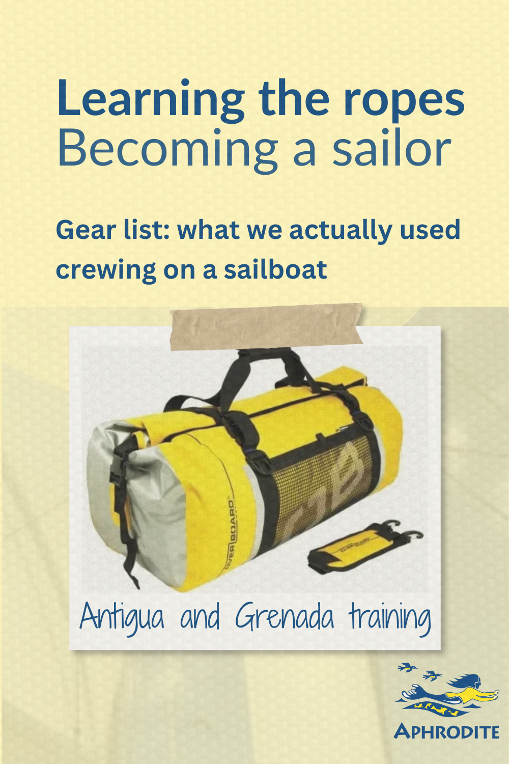 A picture of an Overboard dry bag, which was useful but like any other dry bag, eventually degrades.
