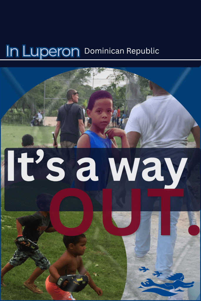 Handy Andy's son on the baseball field in his neighborhood in Luperon, Dominican Republic.