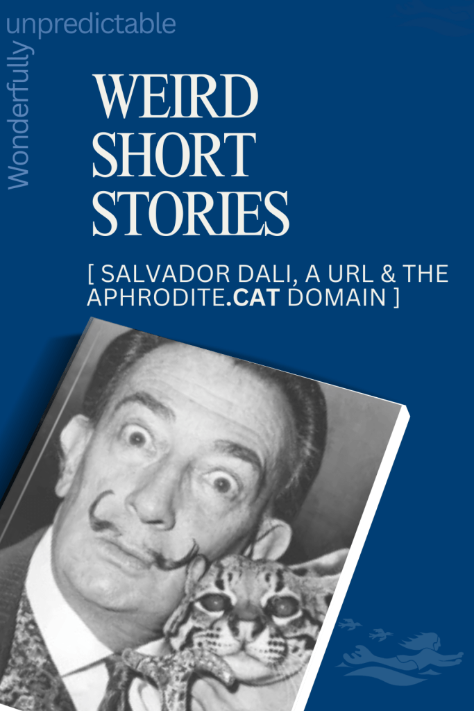 Salvador Dali and his ocelat cat used to explain the .cat extension and it's relevance to Catalan culture.