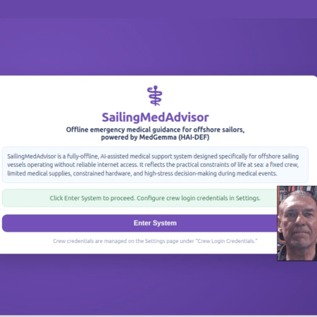 Rick Escher presenting his submission video on the MedSailingAdvisor application that he wrote as part of the MedGemma Impact Challenge 2026.