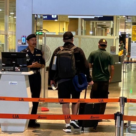 Paul leaving SV Aphrodite and his family for the first time at the Langkawi International Airport