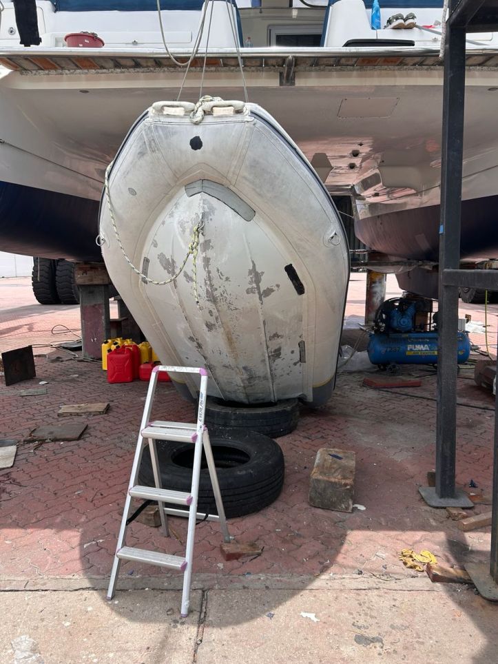 The last photo I took of the dinghy patch repair