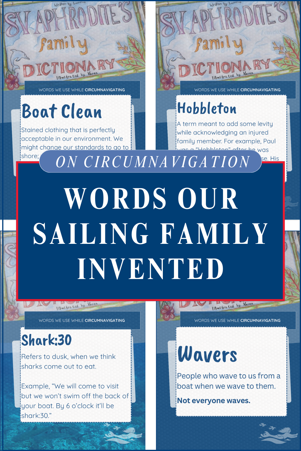 A dictionary collage for Pinterest of some words for the SV Aphrodite Family Dictionary
