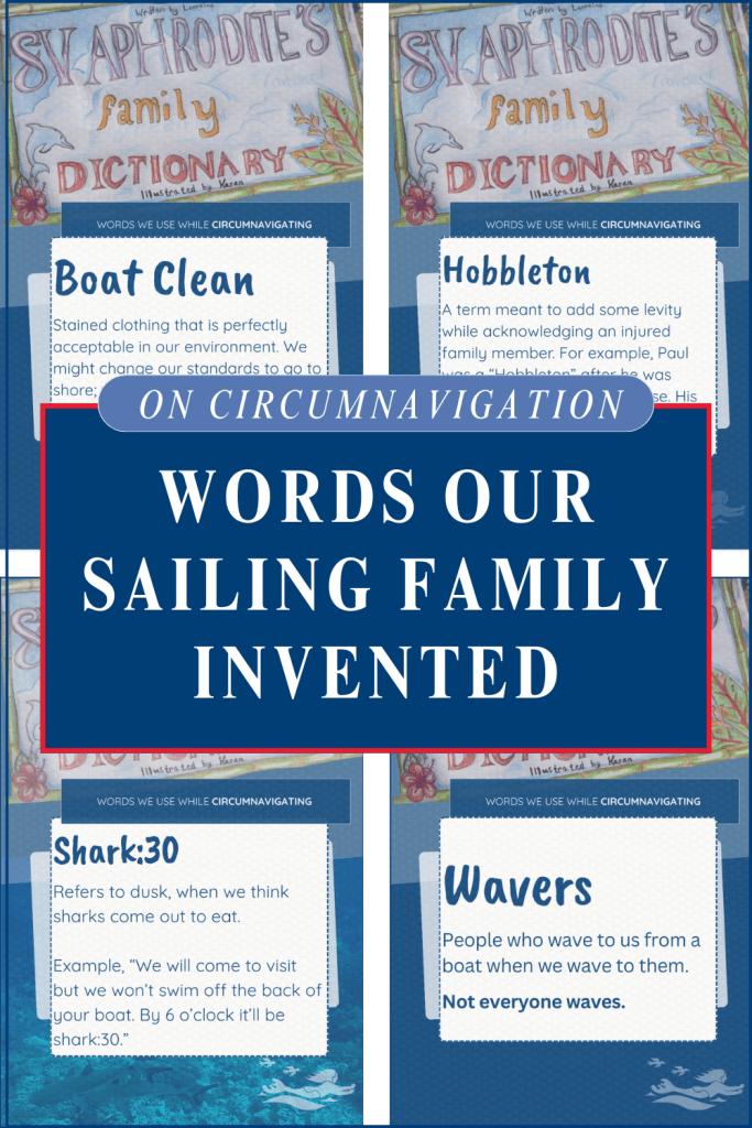 A dictionary collage for Pinterest of some words for the SV Aphrodite Family Dictionary
